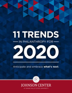 Front cover of “11 Trends in Philanthropy for 2020”