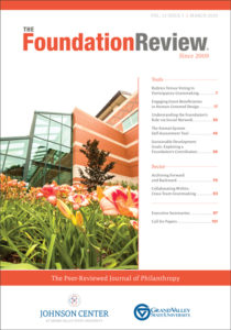 Front cover of The Foundation Review, vol. 12, issue 1