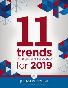 Front cover of the “11 Trends in Philanthropy for 2019” report