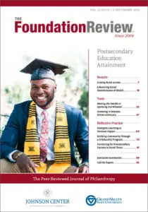 Front cover of The Foundation Review, vol. 12, issue 3