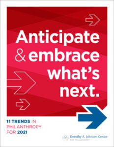 Front cover of “11 Trends in Philanthropy for 2021”