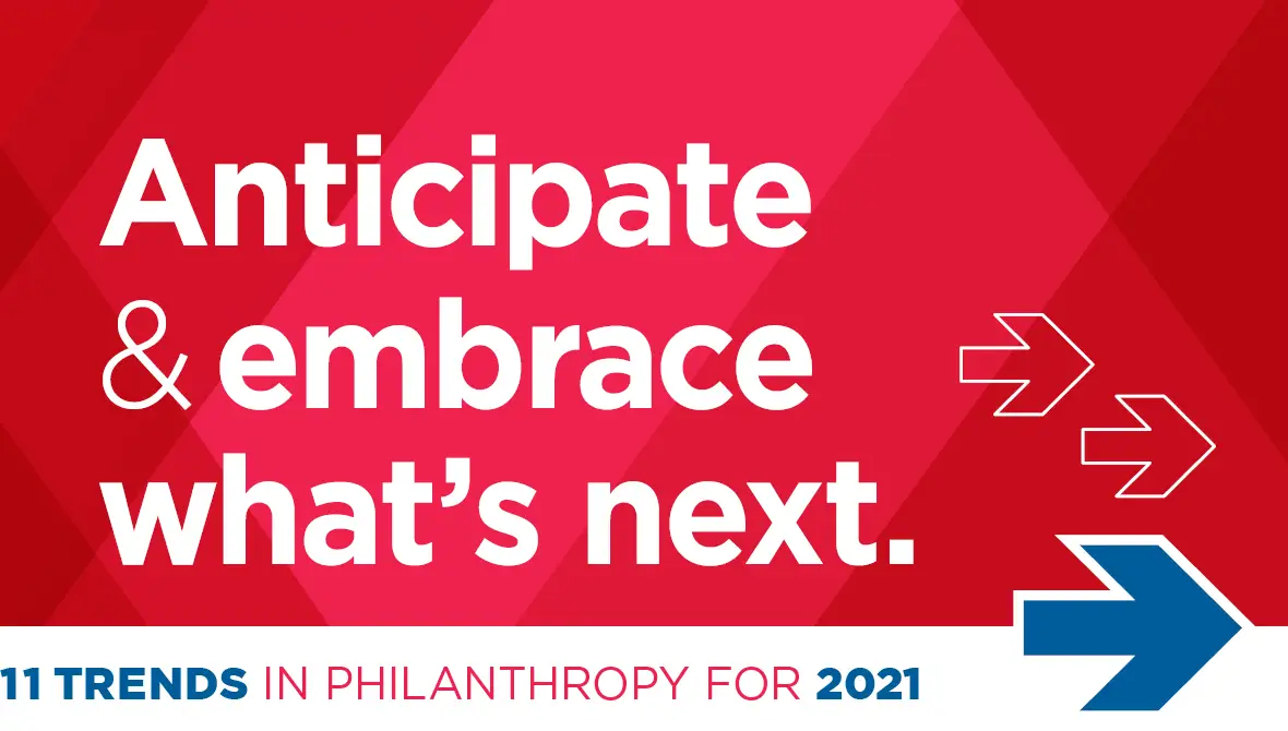 Anticipate & embrace what's next. 11 Trends in Philanthropy for 2021