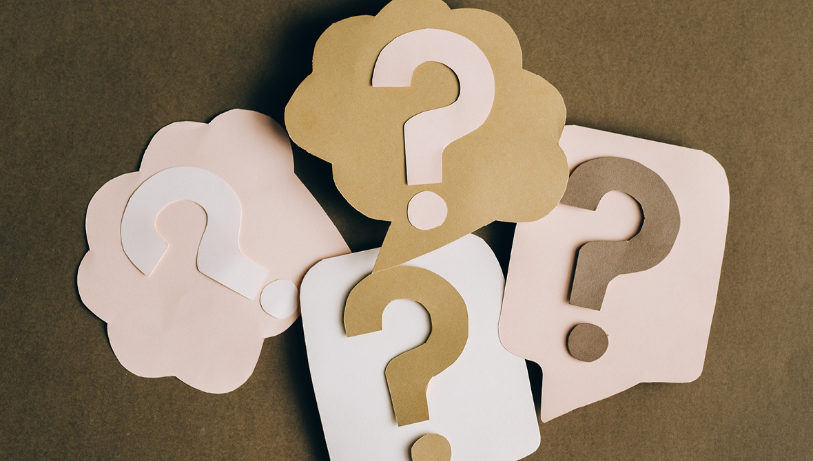 Photo: Paper cut-outs of question marks