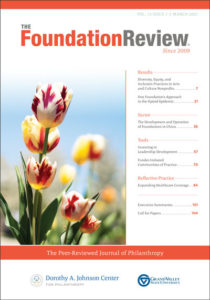 Front cover of The Foundation Review, vol. 13, issue 1