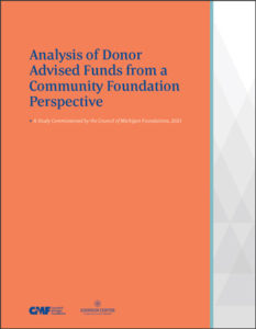 Report Cover: Analysis of Donor Advised Funds from a Community Foundation Perspective
