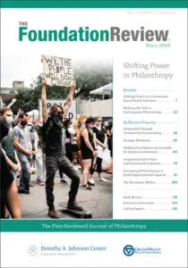 Front cover of The Foundation Review, vol. 13, issue 2