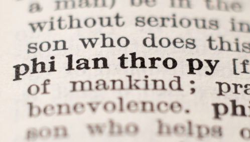 Close-up view of a dictionary entry for the word "philanthropy" (representing one of many definitions of philanthropy). Photo credit: Vitezslav Vylicil