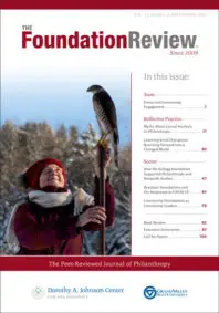 Front cover of The Foundation Review, vol. 13, issue 3