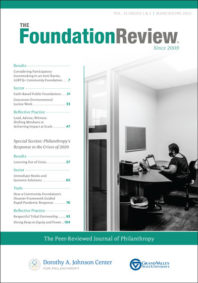 Front cover of The Foundation Review, volume 14, issues 1 & 2 (double issue) 