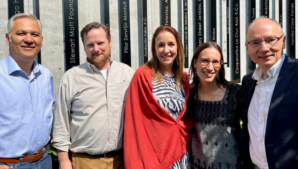 Michael Moody (second from the left) and Michael Layton (far right) in Mexico City with members of the Cemefi team.