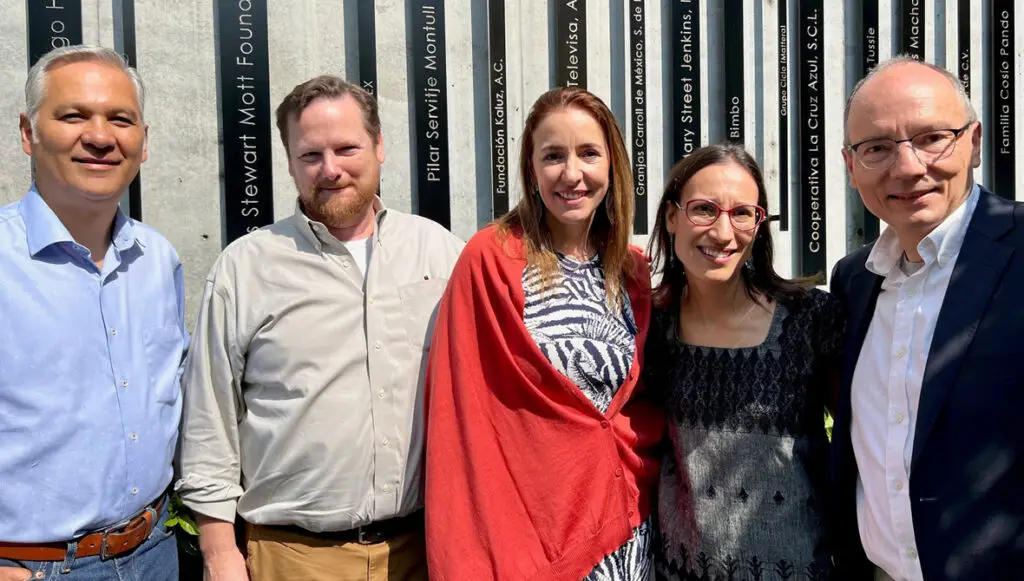 Michael Moody (second from the left) and Michael Layton (far right) in Mexico City with members of the Cemefi team.