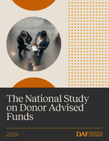 Front cover of the National Study on Donor Advised Funds 2024 report