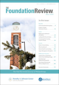 Front cover of The Foundation Review, Vol. 15, Issue 4