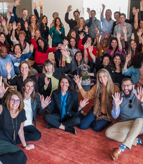 Photo of a gathering of people discussing giving circles, featuring Jason Franklin