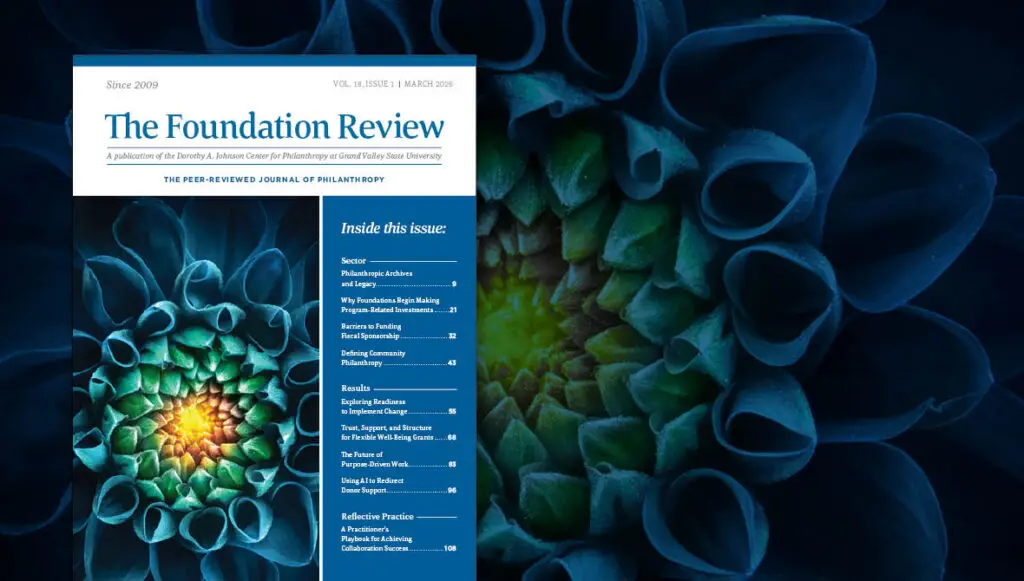 Front cover of The Foundation Review, Volume 18, Issue 1